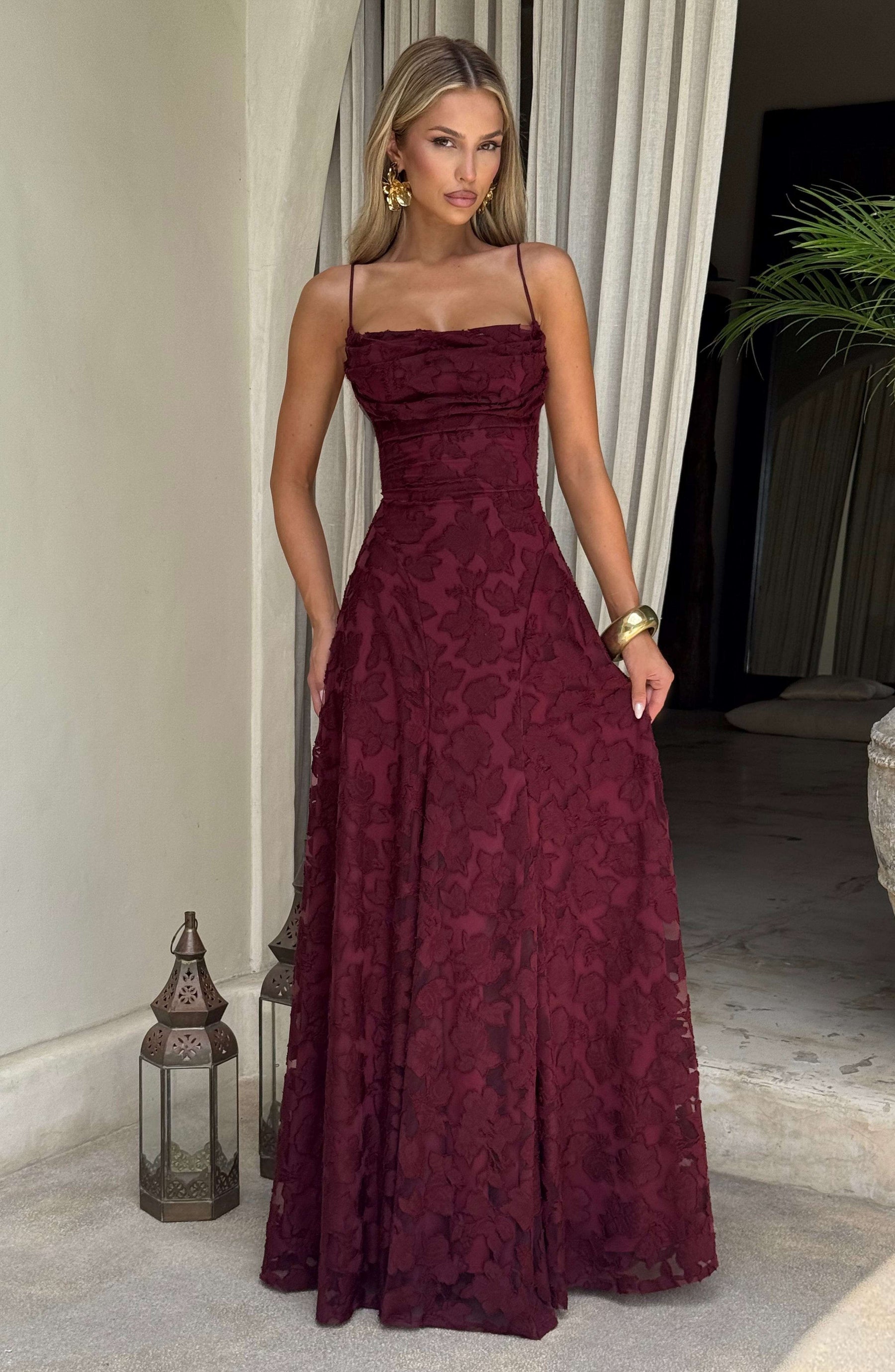 Francis Maxi Dress - Cherry Lacquer Ryvelle
