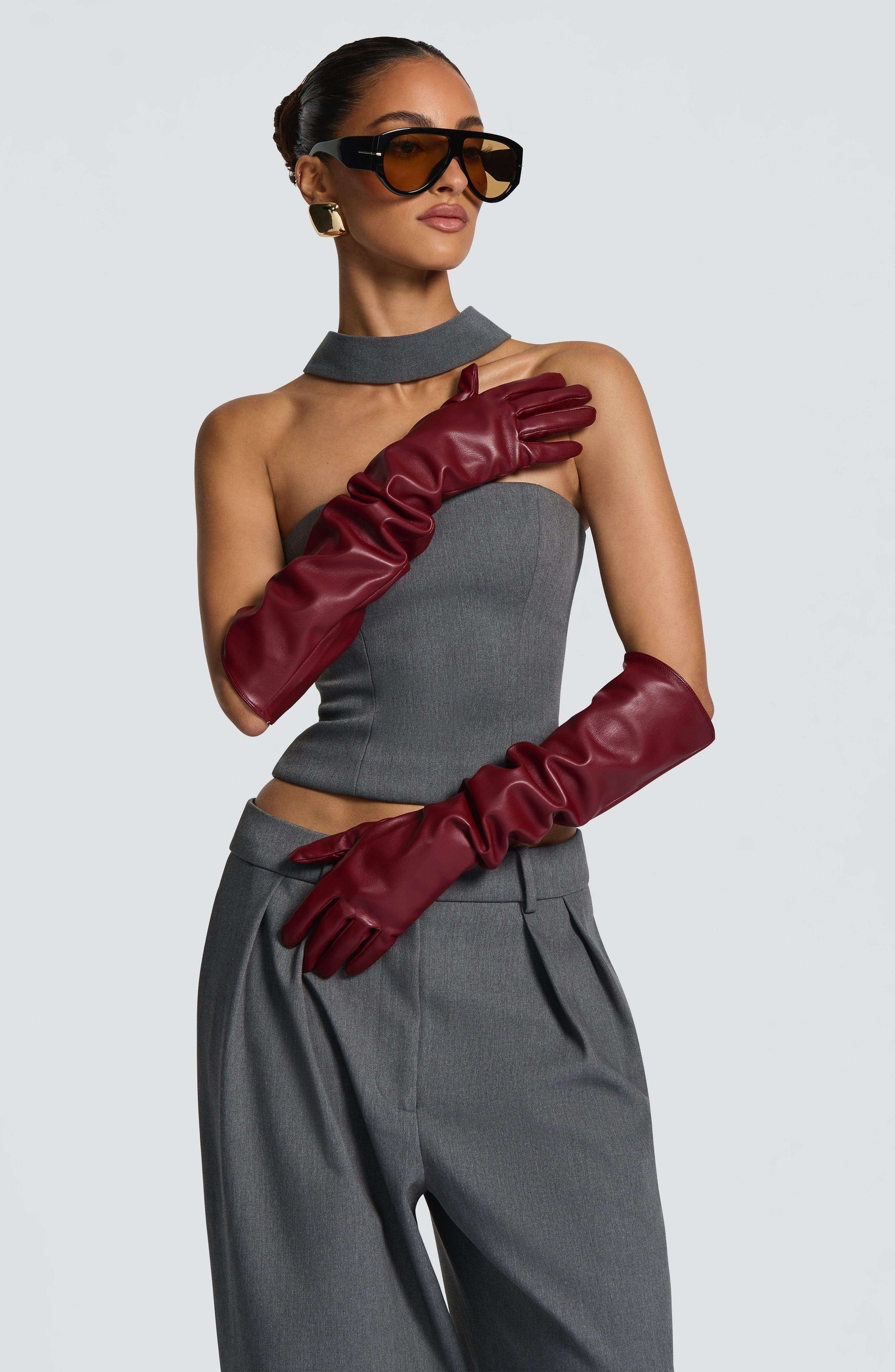 Frankie Gloves - Burgundy Ryvelle