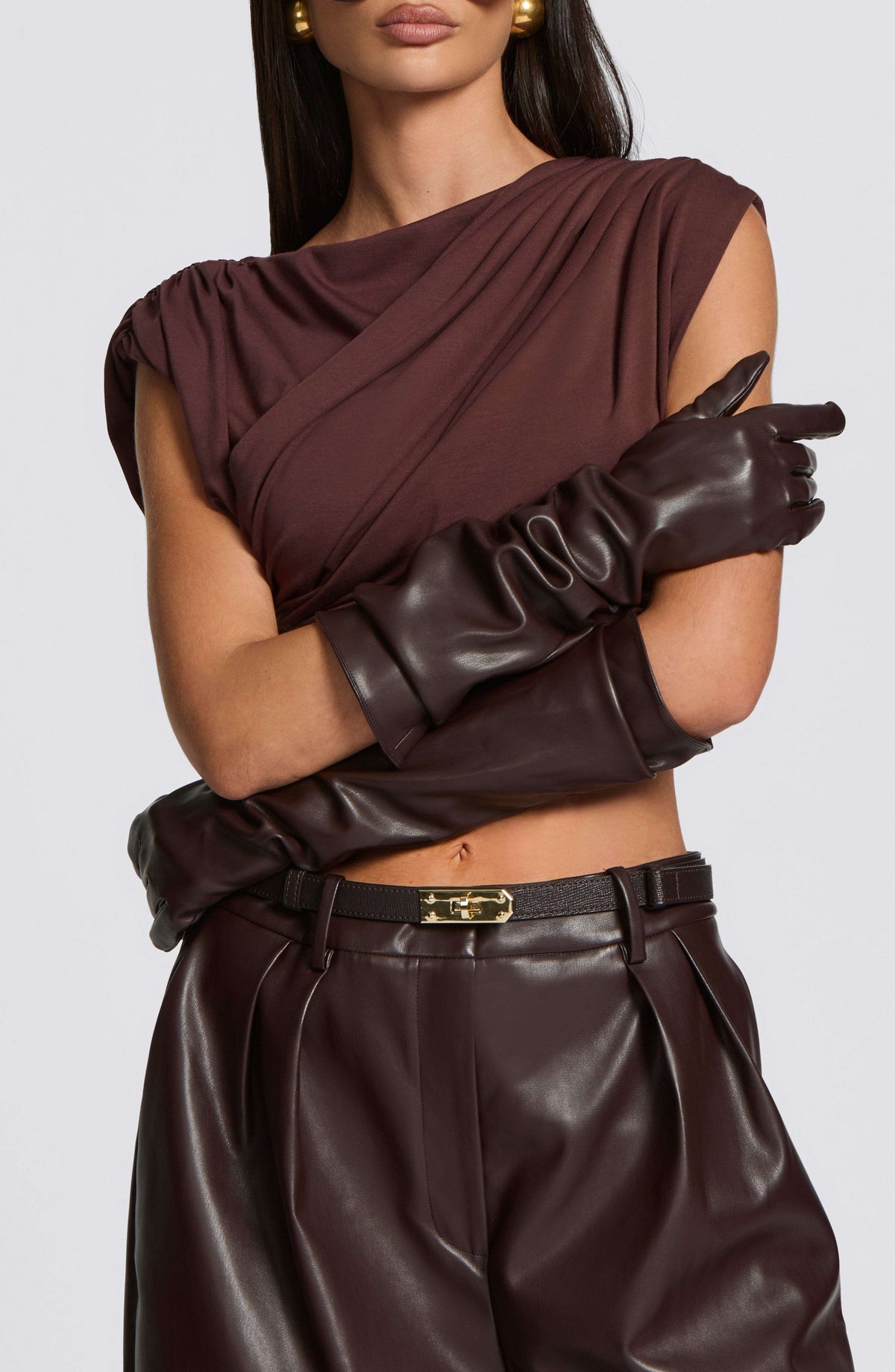 Frankie Gloves - Plum Brown Ryvelle