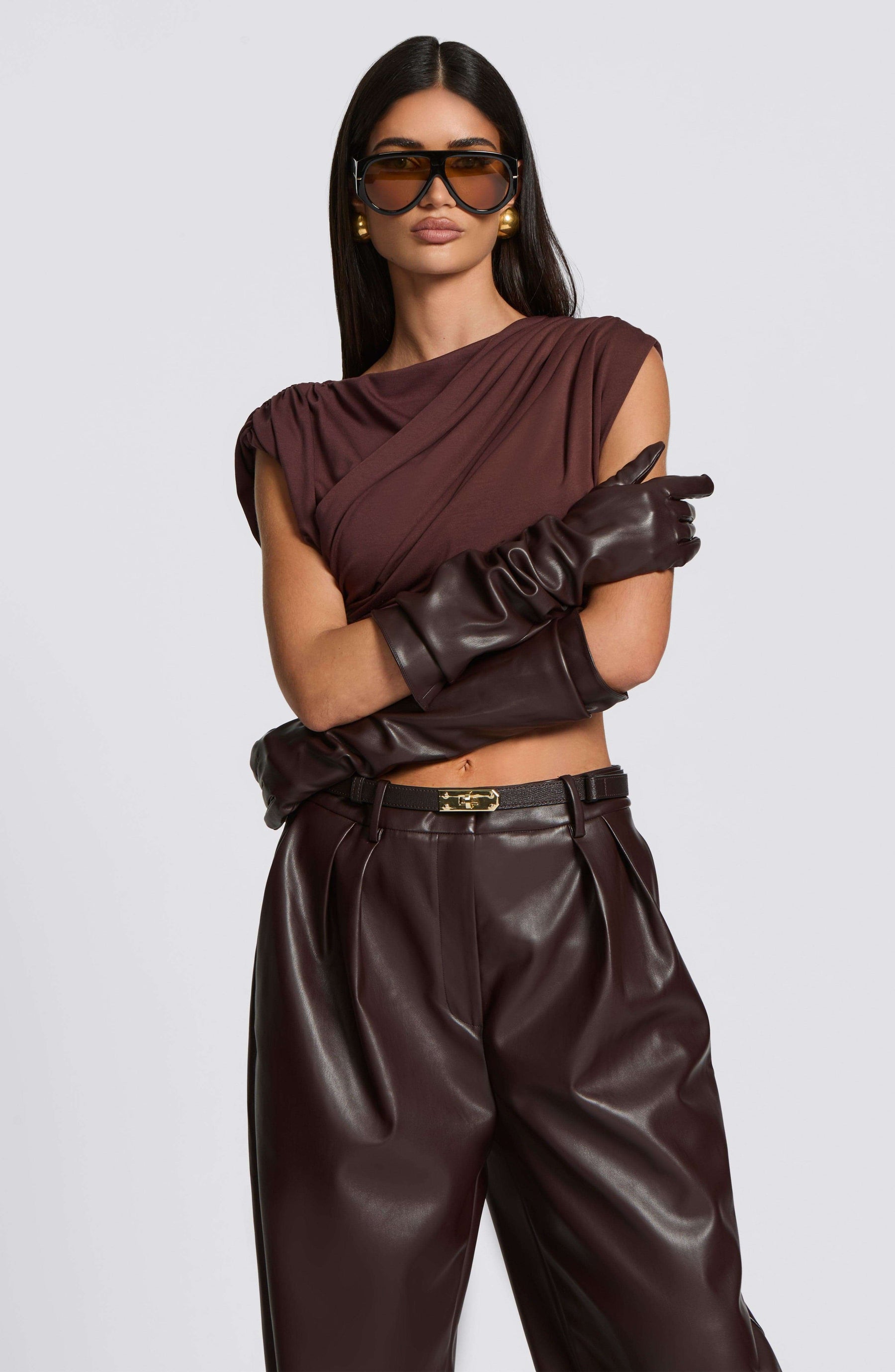 Frankie Gloves - Plum Brown Ryvelle