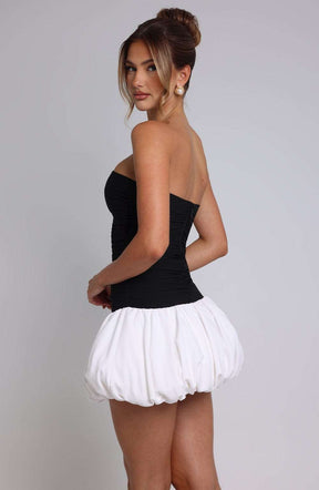 Gemma Mini Dress - Black/White Ryvelle