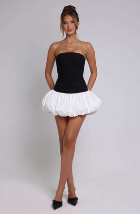 Gemma Mini Dress - Black/White Ryvelle