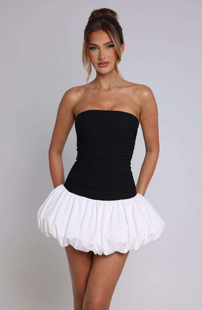 Gemma Mini Dress - Black/White Ryvelle
