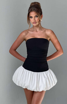 Gemma Mini Dress - Black/White Ryvelle
