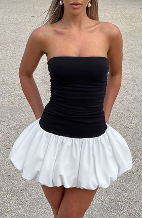 Gemma Mini Dress - Black/White Ryvelle