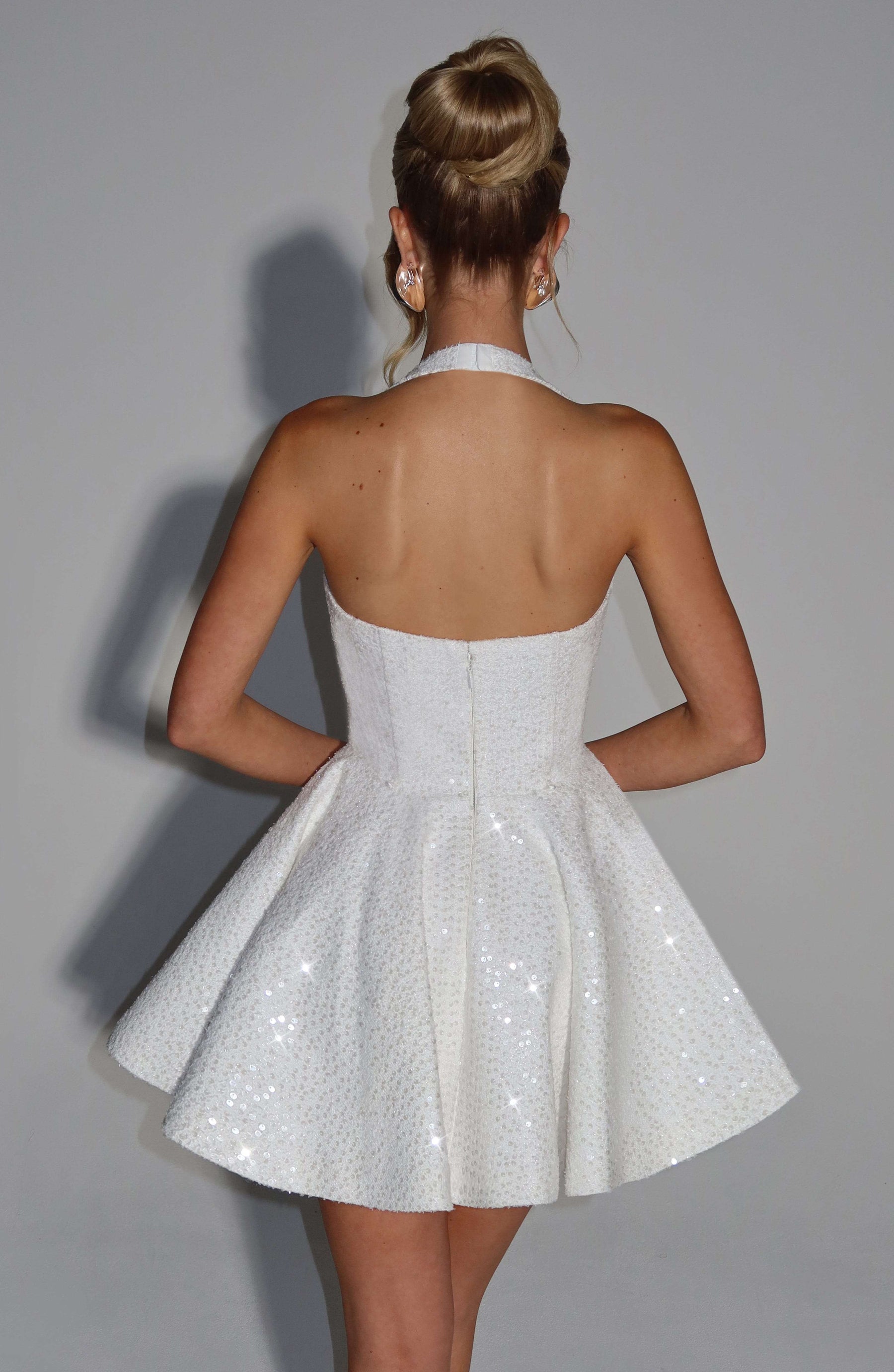 Georgette Mini Dress - Ivory Ryvelle