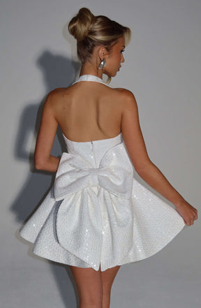 Georgette Mini Dress - Ivory Ryvelle