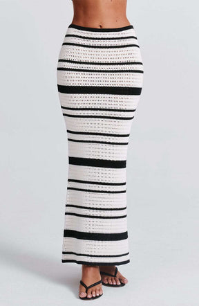 Georgia Maxi Skirt - Black/White Ryvelle