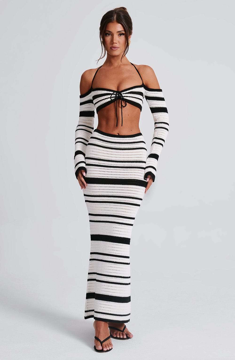 Georgia Maxi Skirt - Black/White Ryvelle