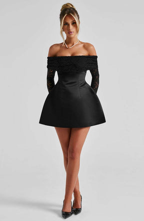 Georgianna Mini Dress - Black Ryvelle
