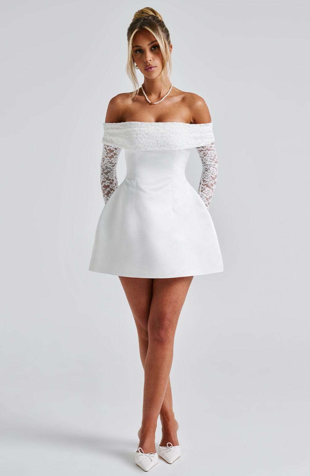 Georgianna Mini Dress - Ivory Ryvelle