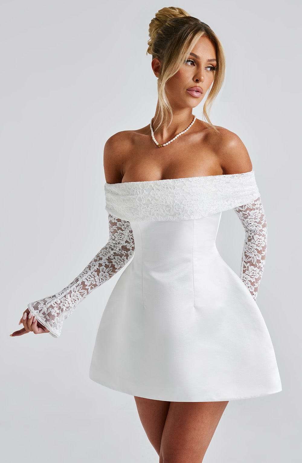 Georgianna Mini Dress - Ivory Ryvelle