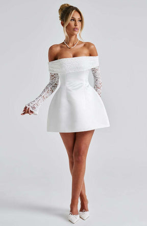 Georgianna Mini Dress - Ivory Ryvelle