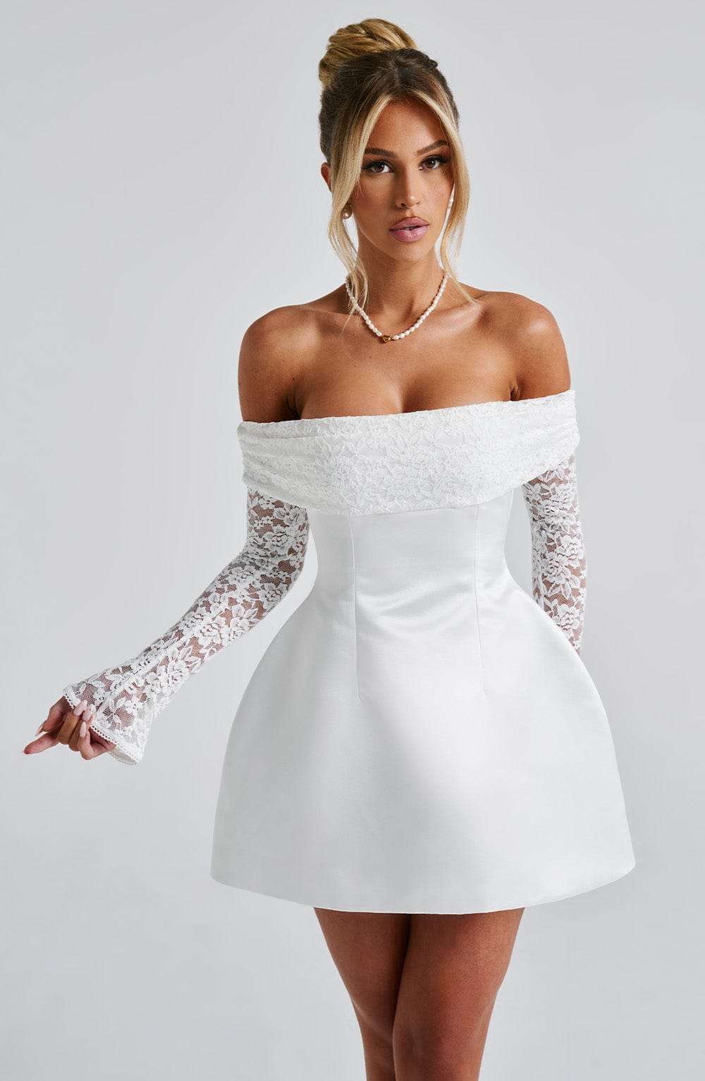 Georgianna Mini Dress - Ivory Ryvelle
