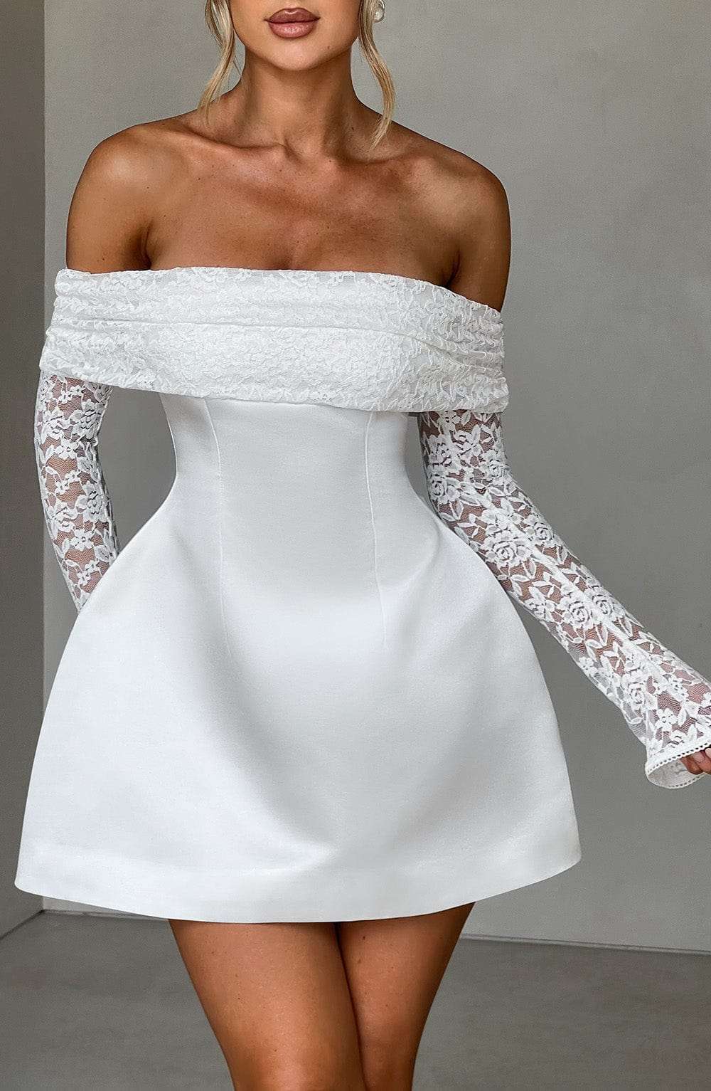 Georgianna Mini Dress - Ivory Ryvelle