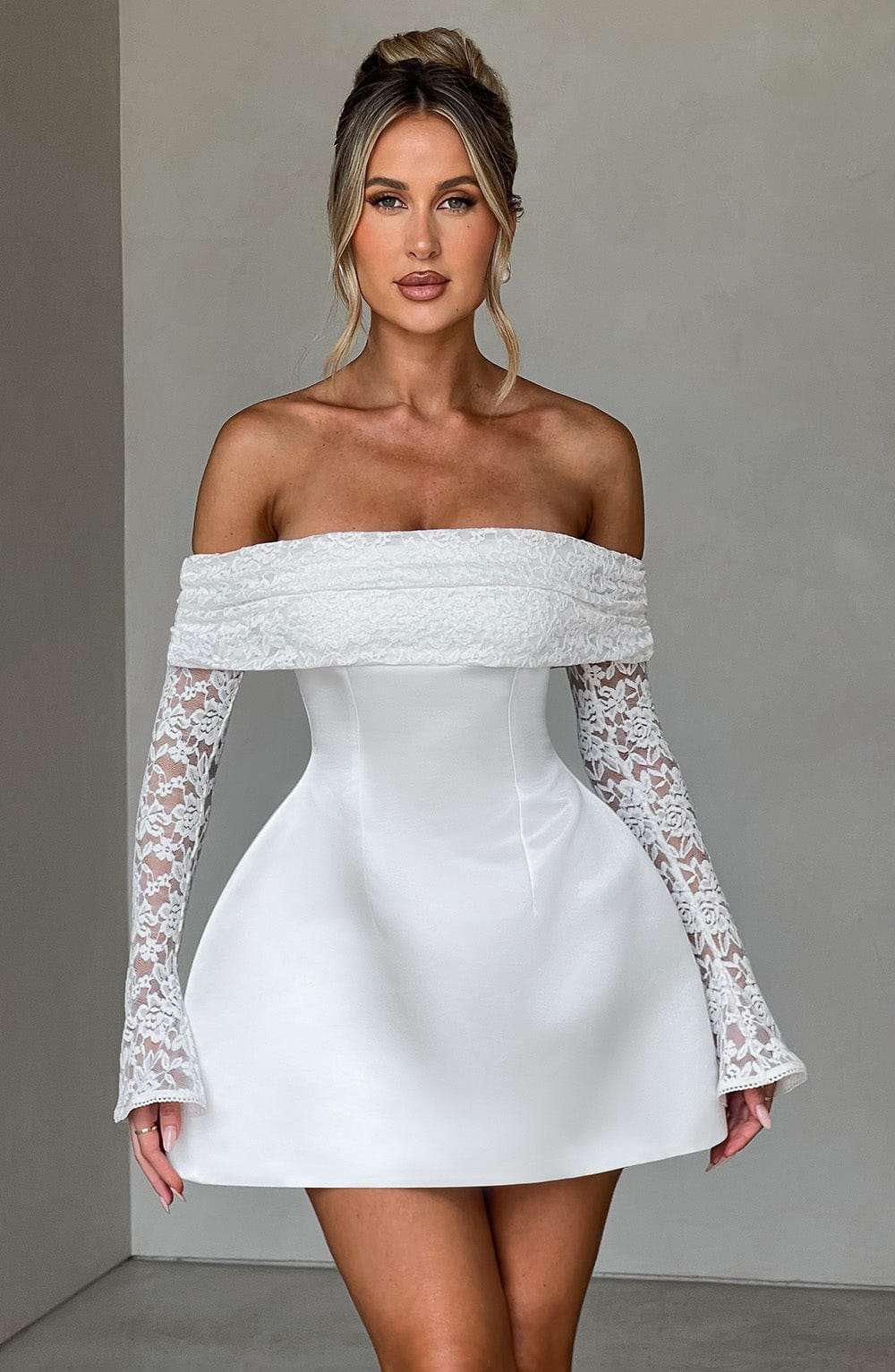 Georgianna Mini Dress - Ivory Ryvelle