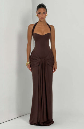 Gia Maxi Dress - Plum Brown Ryvelle