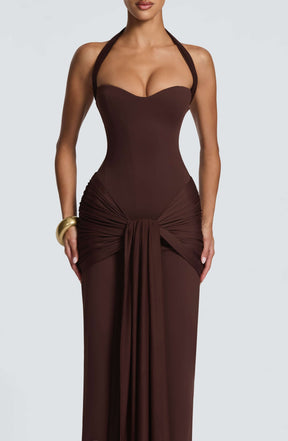 Gia Maxi Dress - Plum Brown Ryvelle