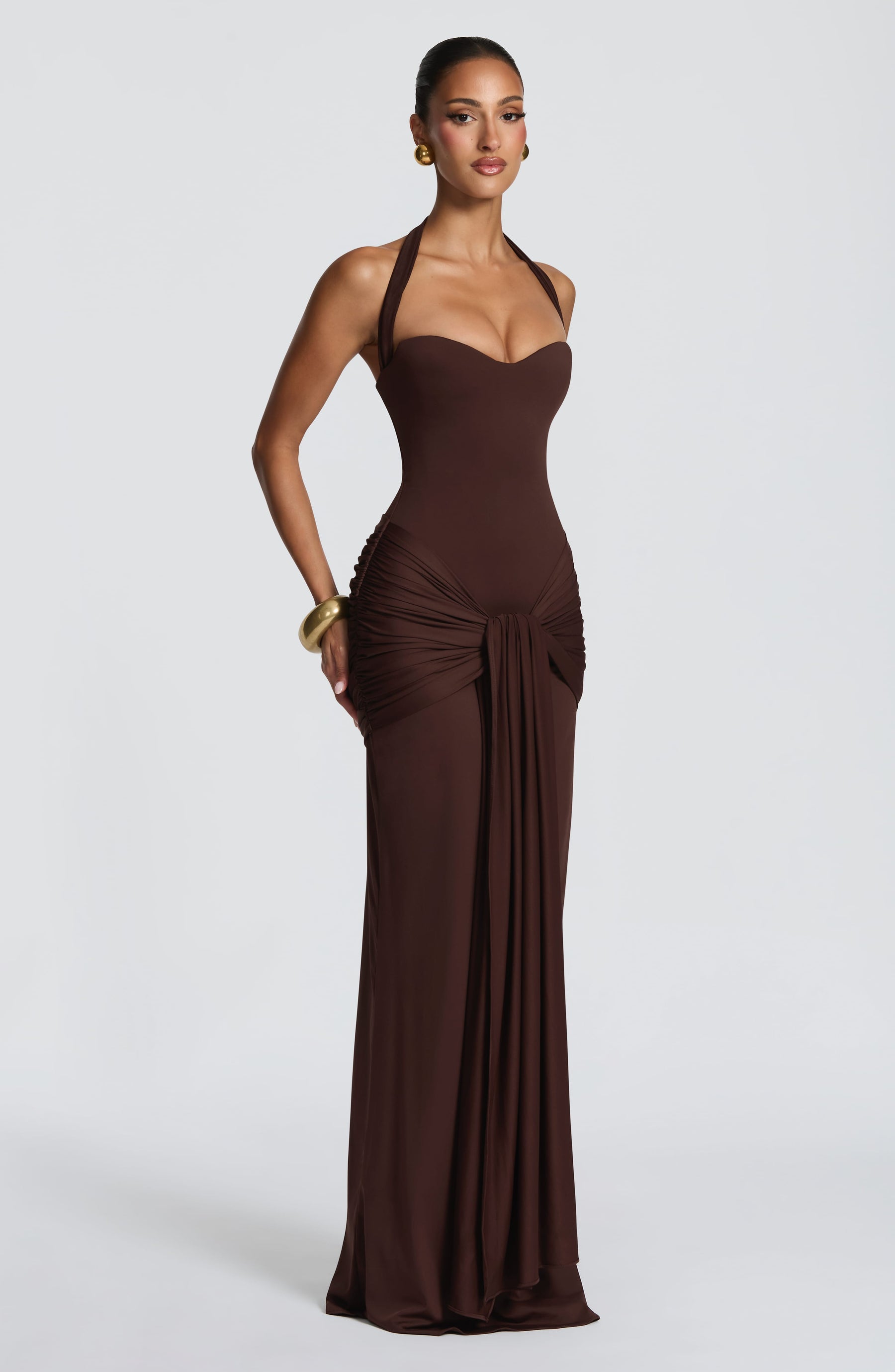 Gia Maxi Dress - Plum Brown Ryvelle