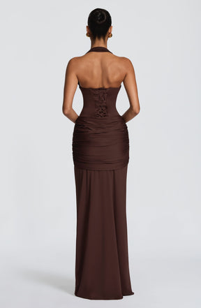 Gia Maxi Dress - Plum Brown Ryvelle