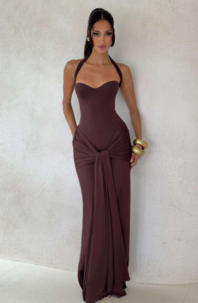 Gia Maxi Dress - Plum Brown Ryvelle