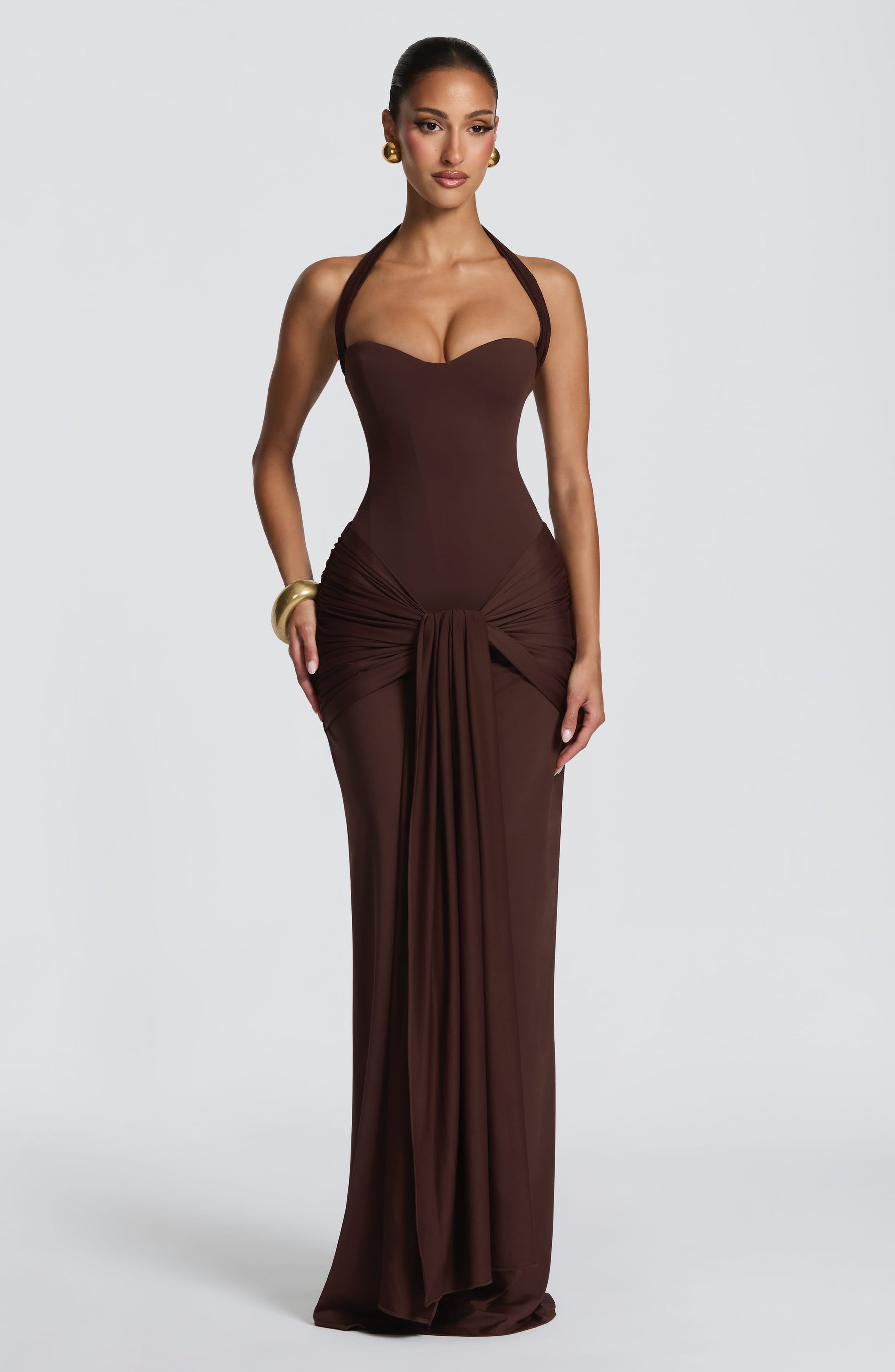 Gia Maxi Dress - Plum Brown Ryvelle