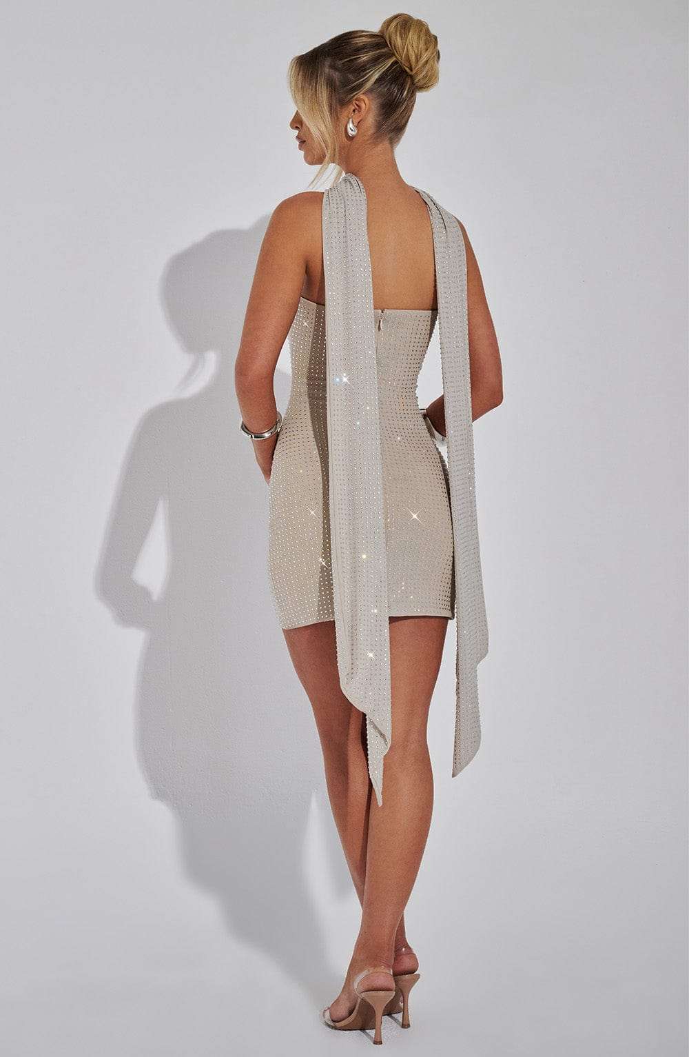 Ginni Scarf - Silver/Nude Ryvelle