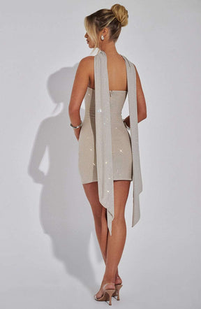 Ginni Scarf - Silver/Nude Ryvelle