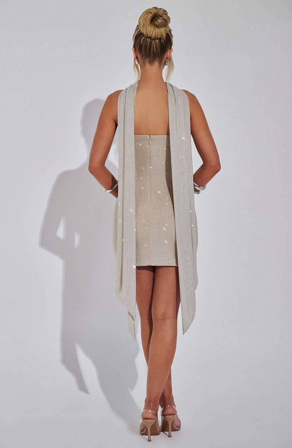 Ginni Scarf - Silver/Nude Ryvelle