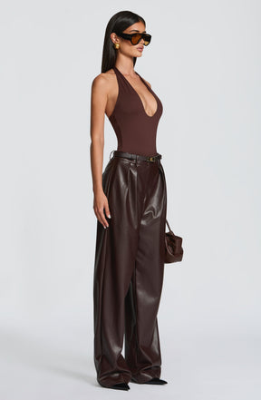 Glenda Pants - Plum Brown Ryvelle