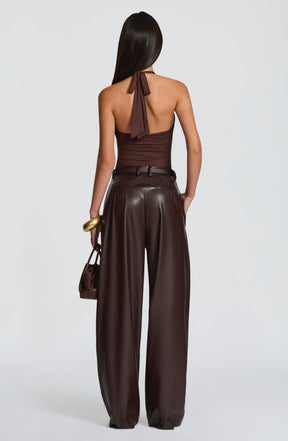Glenda Pants - Plum Brown Ryvelle