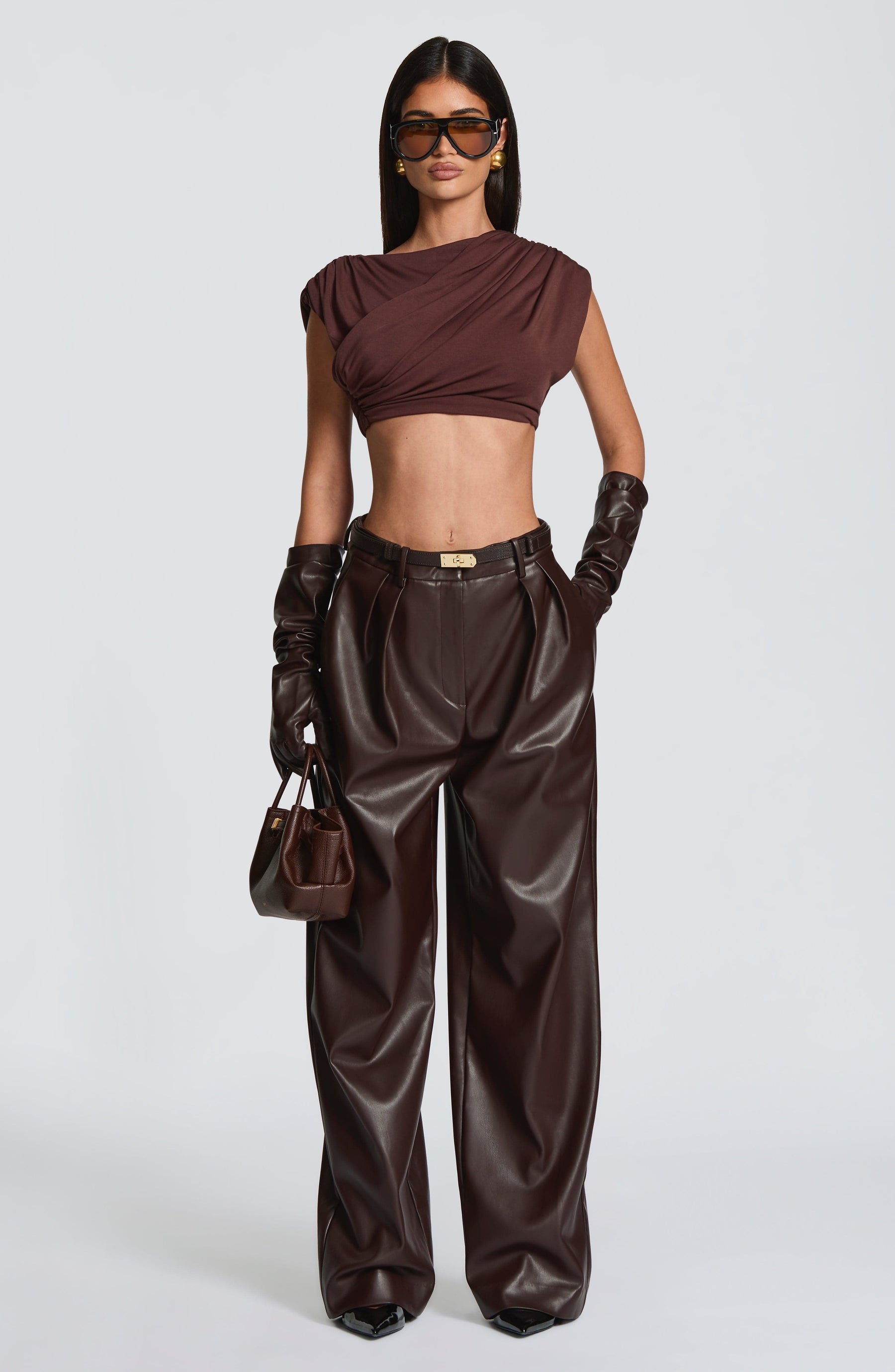 Glenda Pants - Plum Brown Ryvelle