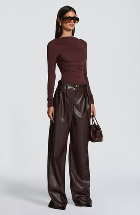Glenda Pants - Plum Brown Ryvelle