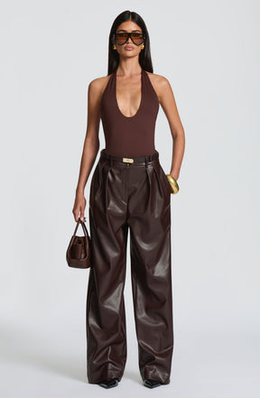 Glenda Pants - Plum Brown Ryvelle