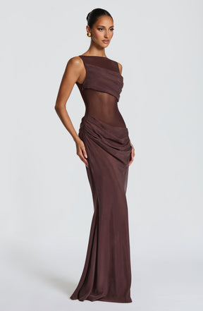 Gracelyn Maxi Dress - Plum Brown Ryvelle
