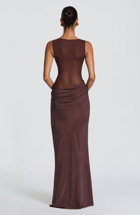 Gracelyn Maxi Dress - Plum Brown Ryvelle