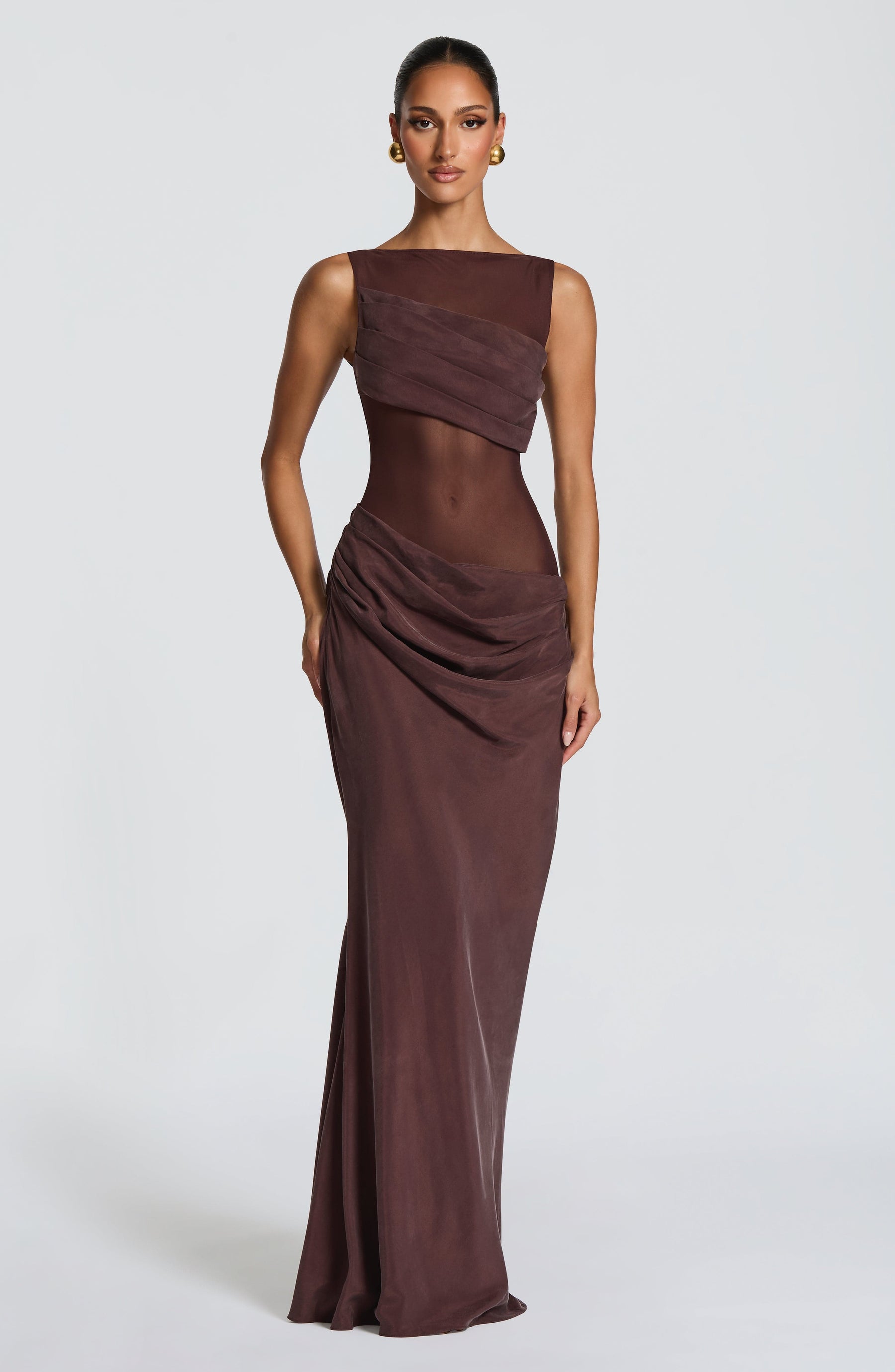 Gracelyn Maxi Dress - Plum Brown Ryvelle