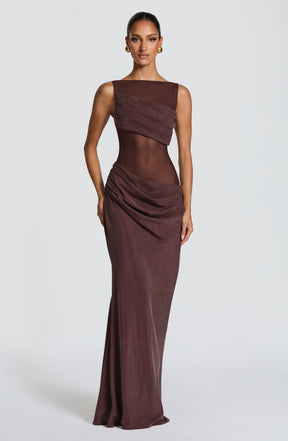 Gracelyn Maxi Dress - Plum Brown Ryvelle