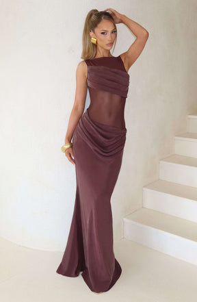 Gracelyn Maxi Dress - Plum Brown Ryvelle