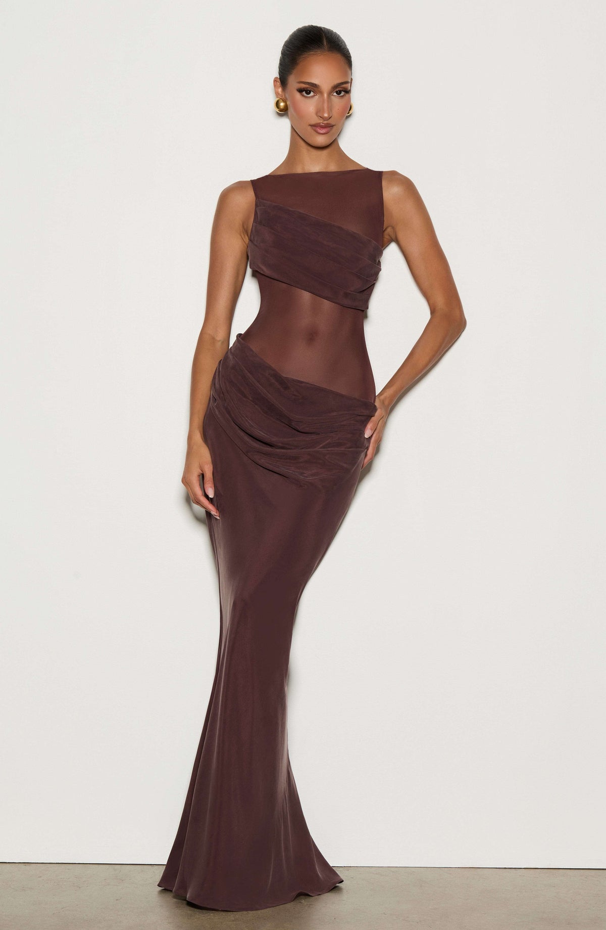 Gracelyn Maxi Dress - Plum Brown Ryvelle