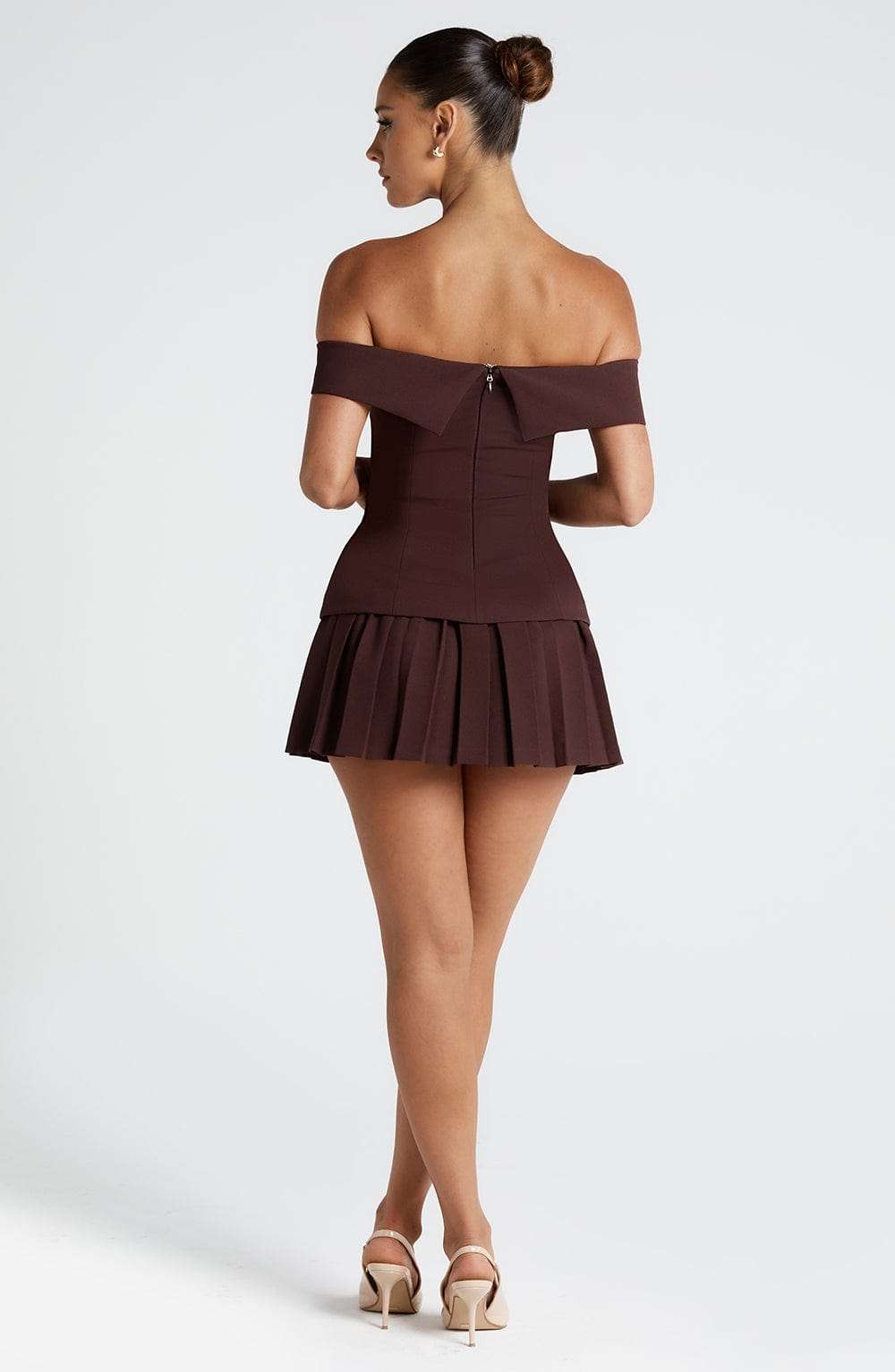 Gretchen Mini Skirt - Plum Brown Ryvelle