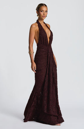 Guinevere Maxi Dress - Plum Brown Ryvelle