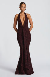 Guinevere Maxi Dress - Plum Brown Ryvelle