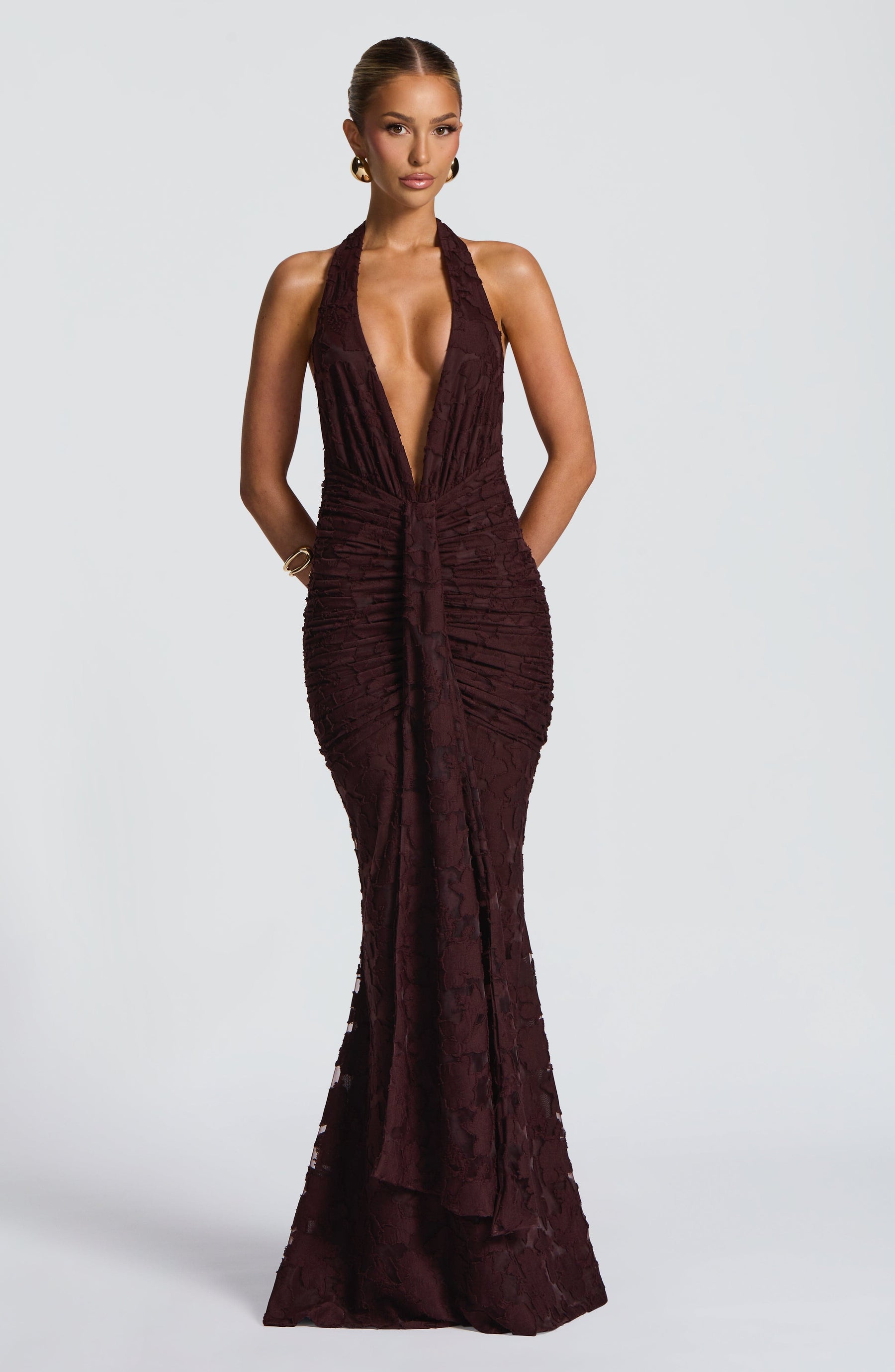 Guinevere Maxi Dress - Plum Brown Ryvelle