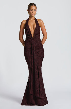 Guinevere Maxi Dress - Plum Brown Ryvelle