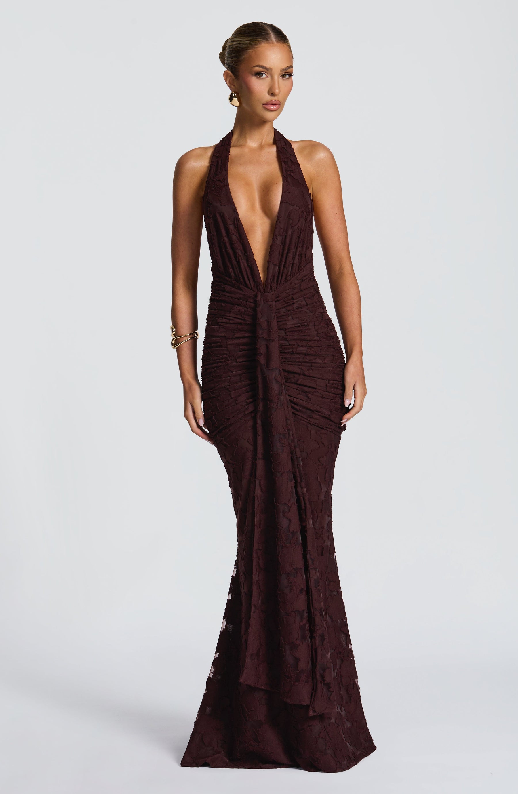 Guinevere Maxi Dress - Plum Brown Ryvelle