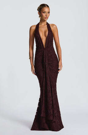 Guinevere Maxi Dress - Plum Brown Ryvelle