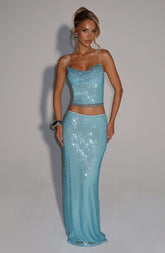 Hali Maxi Skirt - Aqua Ryvelle