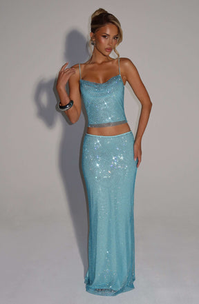Hali Maxi Skirt - Aqua Ryvelle