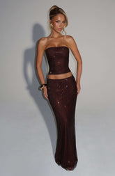 Hali Maxi Skirt - Plum Brown Ryvelle